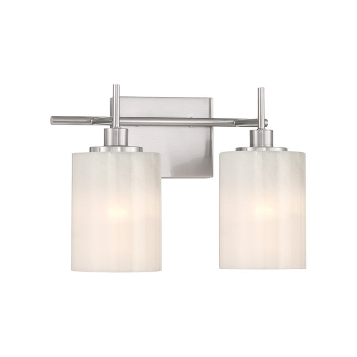 Savoy House Meridian 2Lt Bathroom Vanity Light, Nickel/White Strie