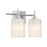 Savoy House Meridian 2Lt Bathroom Vanity Light, Nickel/White Strie