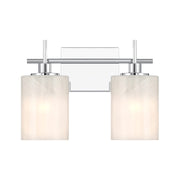 Savoy House Meridian 2Lt Bathroom Vanity Light, Chrome/White Strie - M80083CH