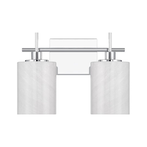 Savoy House Meridian 2Lt Bathroom Vanity Light, Chrome/White Strie