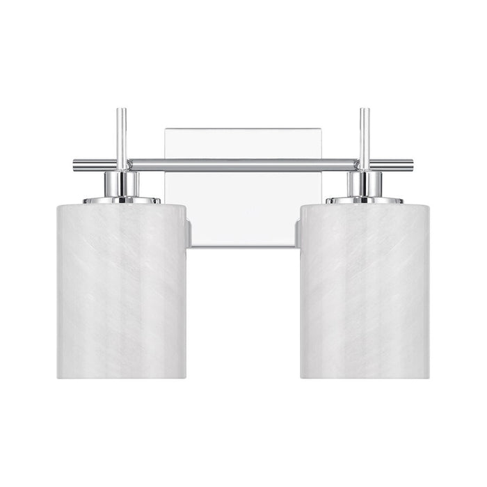 Savoy House Meridian 2Lt Bathroom Vanity Light, Chrome/White Strie