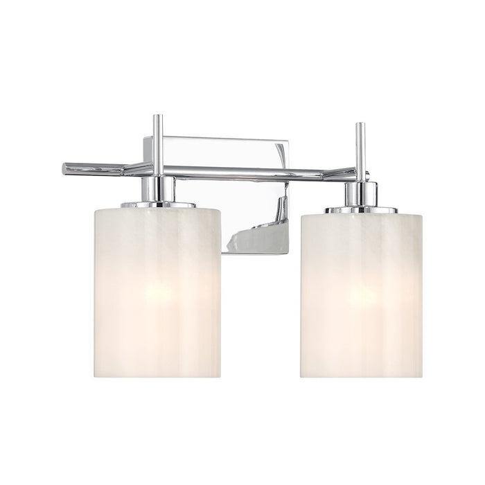 Savoy House Meridian 2Lt Bathroom Vanity Light, Chrome/White Strie