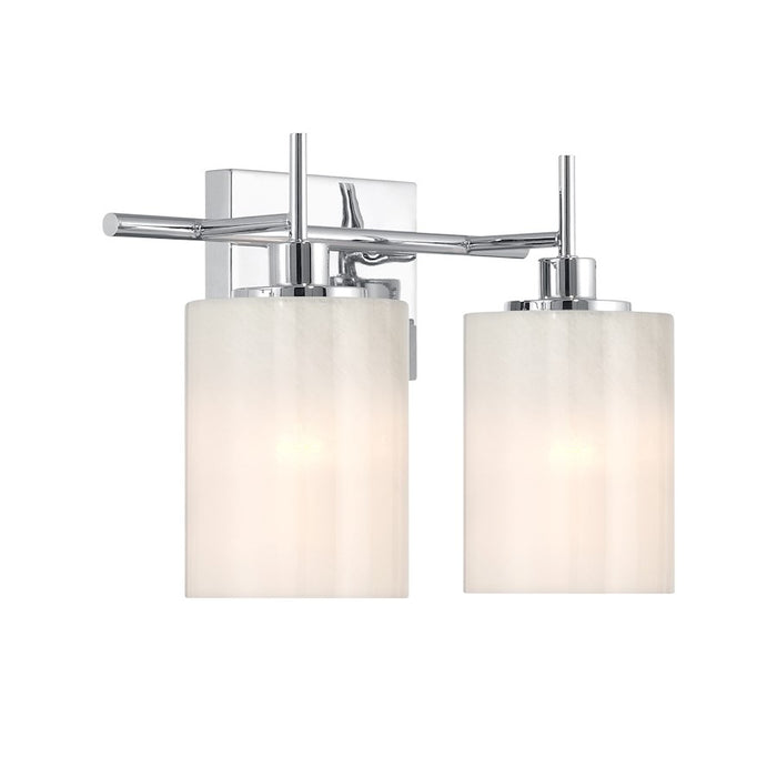 Savoy House Meridian 2Lt Bathroom Vanity Light, Chrome/White Strie