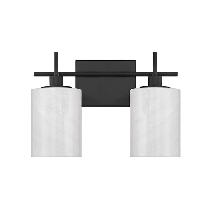 Savoy House Meridian 2Lt Bathroom Vanity Light, Black/White Strie