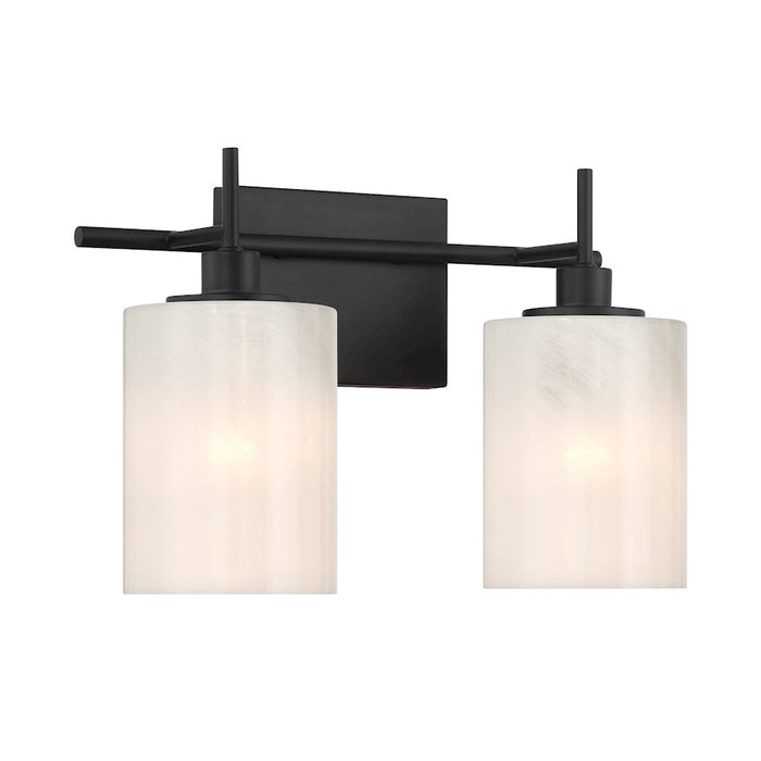 Savoy House Meridian 2Lt Bathroom Vanity Light, Black/White Strie