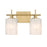 Savoy House Meridian 2Lt Bathroom Vanity Light, Brass/White Strie - M80083NB