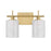 Savoy House Meridian 2Lt Bathroom Vanity Light, Brass/White Strie