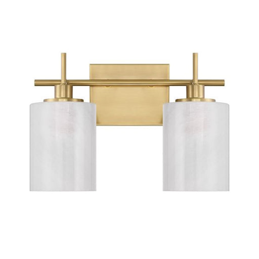 Savoy House Meridian 2Lt Bathroom Vanity Light, Brass/White Strie