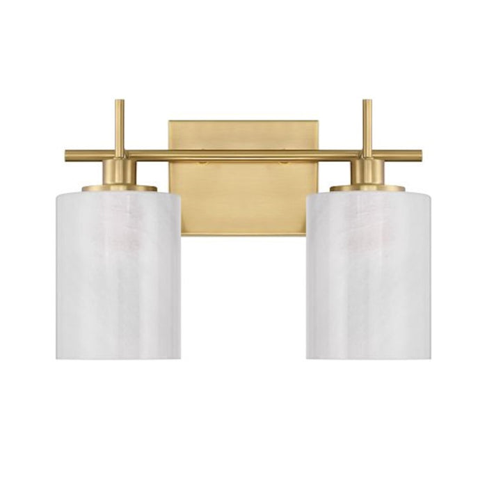 Savoy House Meridian 2Lt Bathroom Vanity Light, Brass/White Strie