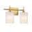 Savoy House Meridian 2Lt Bathroom Vanity Light, Brass/White Strie