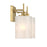 Savoy House Meridian 2Lt Bathroom Vanity Light, Brass/White Strie