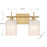 Savoy House Meridian 2Lt Bathroom Vanity Light, Brass/White Strie