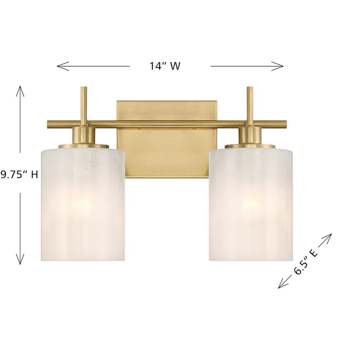 Savoy House Meridian 2Lt Bathroom Vanity Light, Brass/White Strie