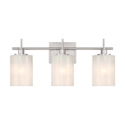 Savoy House Meridian 3Lt Bathroom Vanity Light, Nickel/White Strie - M80084BN