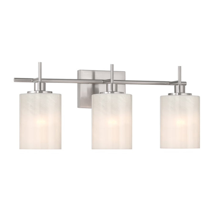 Savoy House Meridian 3Lt Bathroom Vanity Light, Nickel/White Strie