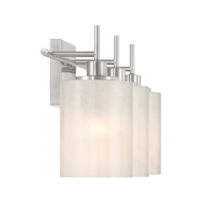 Savoy House Meridian 3Lt Bathroom Vanity Light, Nickel/White Strie