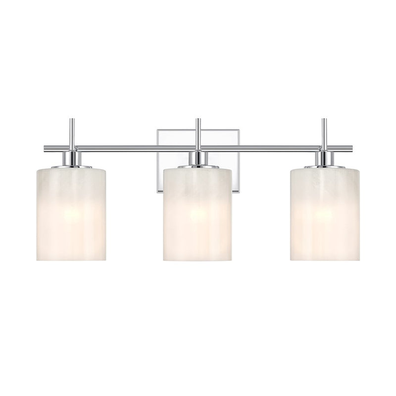 Savoy House Meridian 3Lt Bathroom Vanity Light, Chrome/White Strie