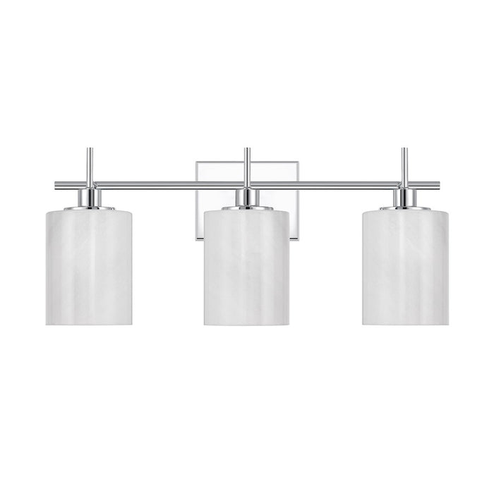 Savoy House Meridian 3Lt Bathroom Vanity Light, Chrome/White Strie