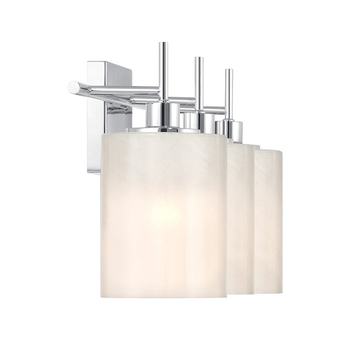 Savoy House Meridian 3Lt Bathroom Vanity Light, Chrome/White Strie