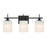 Savoy House Meridian 3Lt Bathroom Vanity Light, Black/White Strie - M80084MBK