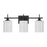 Savoy House Meridian 3Lt Bathroom Vanity Light, Black/White Strie