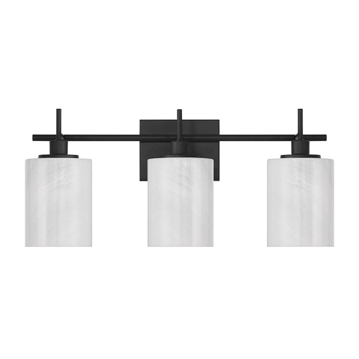 Savoy House Meridian 3Lt Bathroom Vanity Light, Black/White Strie