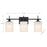 Savoy House Meridian 3Lt Bathroom Vanity Light, Black/White Strie