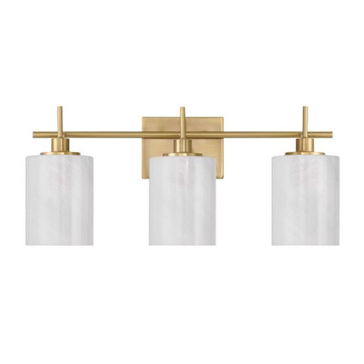 Savoy House Meridian 3Lt Bathroom Vanity Light, Brass/White Strie
