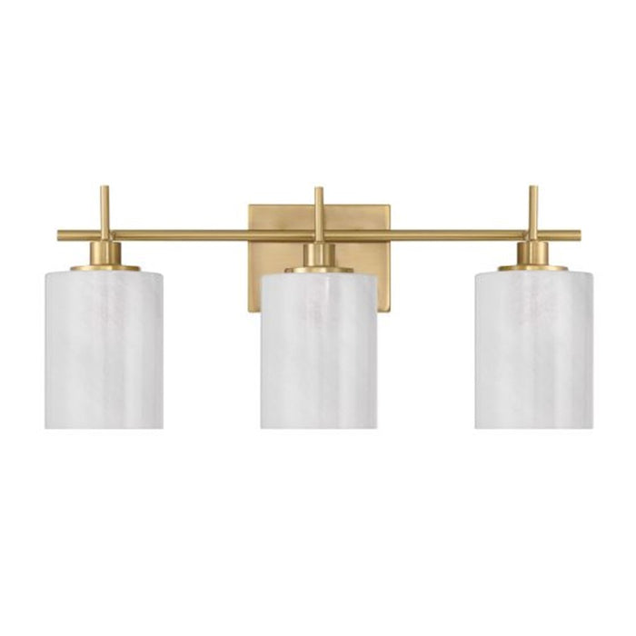 Savoy House Meridian 3Lt Bathroom Vanity Light, Brass/White Strie