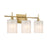 Savoy House Meridian 3Lt Bathroom Vanity Light, Brass/White Strie