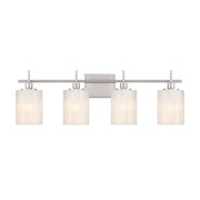 Savoy House Meridian 4Lt Bathroom Vanity Light, Nickel/White Strie - M80085BN