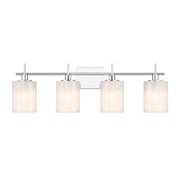 Savoy House Meridian 4Lt Bathroom Vanity Light, Chrome/White Strie - M80085CH