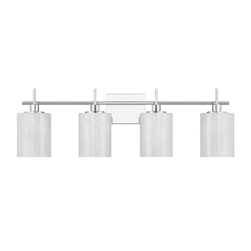 Savoy House Meridian 4Lt Bathroom Vanity Light, Chrome/White Strie