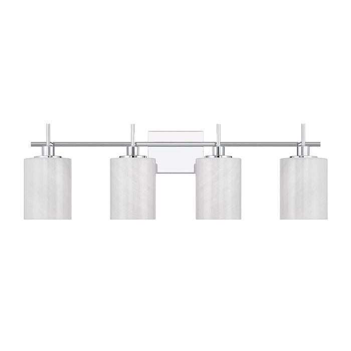 Savoy House Meridian 4Lt Bathroom Vanity Light, Chrome/White Strie