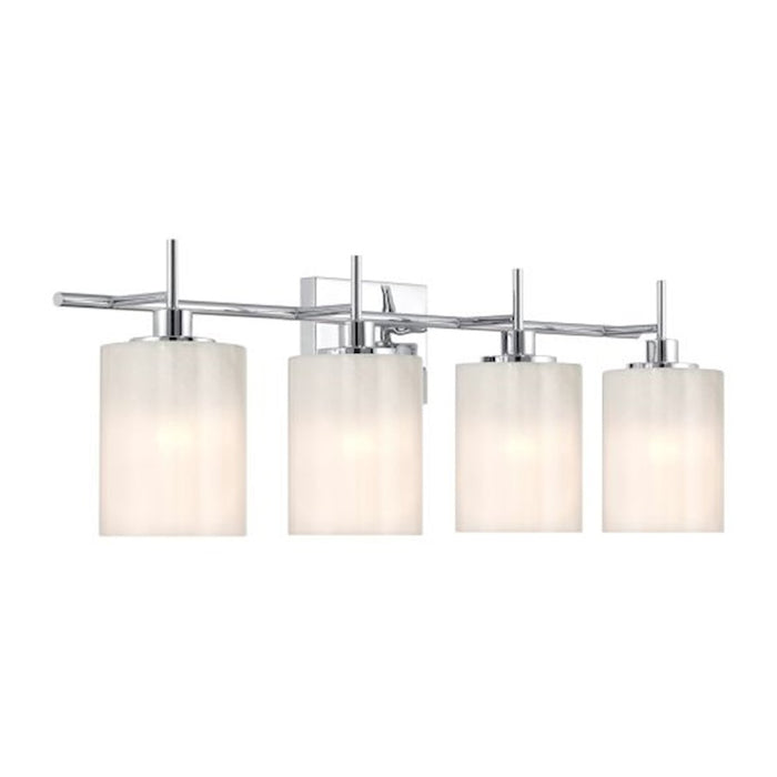 Savoy House Meridian 4Lt Bathroom Vanity Light, Chrome/White Strie