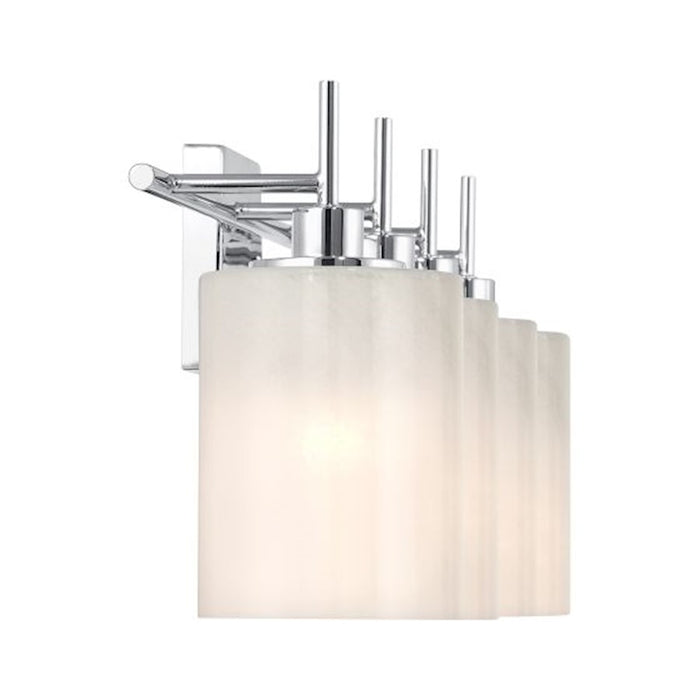 Savoy House Meridian 4Lt Bathroom Vanity Light, Chrome/White Strie