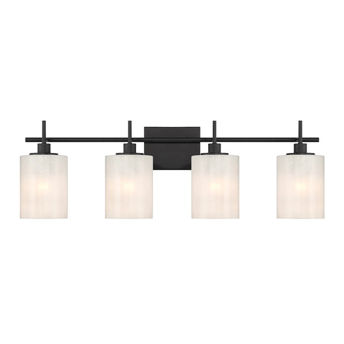 Savoy House Meridian 4Lt Bathroom Vanity Light, Black/White Strie - M80085MBK