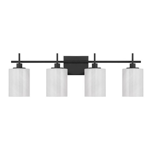 Savoy House Meridian 4Lt Bathroom Vanity Light, Black/White Strie