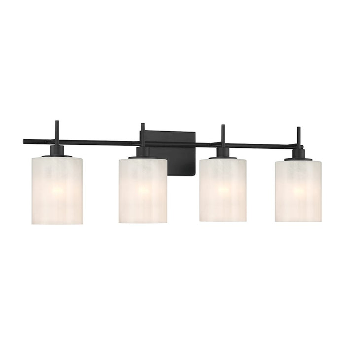 Savoy House Meridian 4Lt Bathroom Vanity Light, Black/White Strie