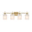 Savoy House Meridian 4Lt Bathroom Vanity Light, Brass/White Strie - M80085NB