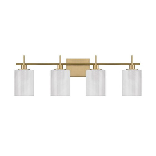 Savoy House Meridian 4Lt Bathroom Vanity Light, Brass/White Strie