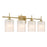 Savoy House Meridian 4Lt Bathroom Vanity Light, Brass/White Strie