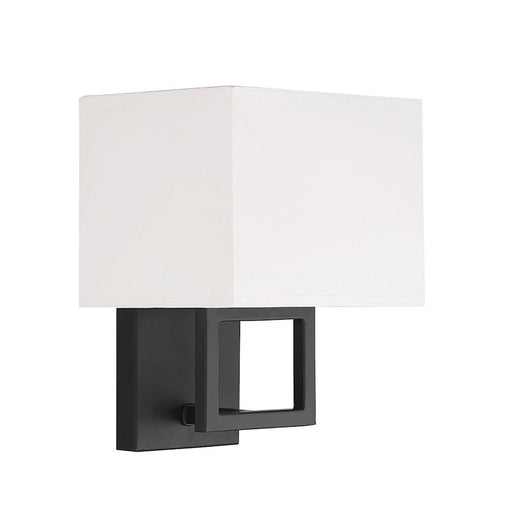 Savoy House 1-Light 8" Wall Sconce, Matte Black/White - M90009MBK