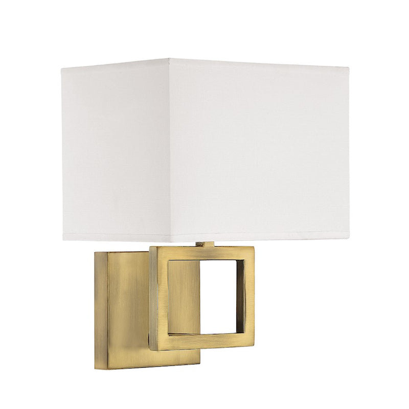 Savoy House 1-Light 10" Square Wall Sconce, Natural Brass