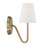 Savoy House 1-Light 11" Wall Sconce, Natural Brass/White Fabric