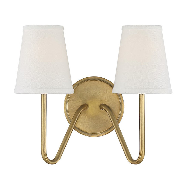 Savoy House 2-Light 13" Wall Sconce, Natural Brass