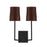 Meridian Mission 2 Light Wall Sconce, Matte Black