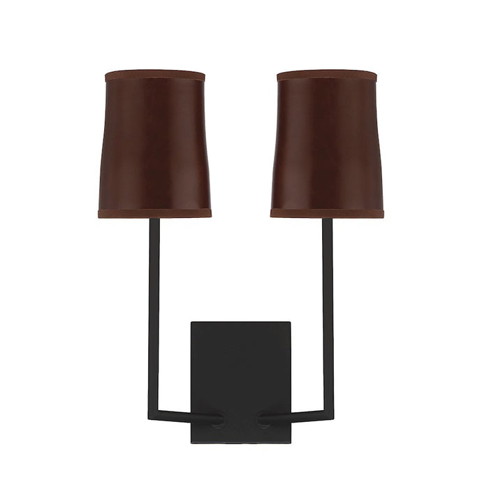 Meridian Mission 2 Light Wall Sconce, Matte Black