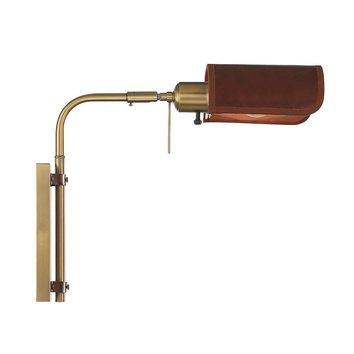 Savoy House 1-Light 7" Adjustable Wall Sconce, Natural Brass