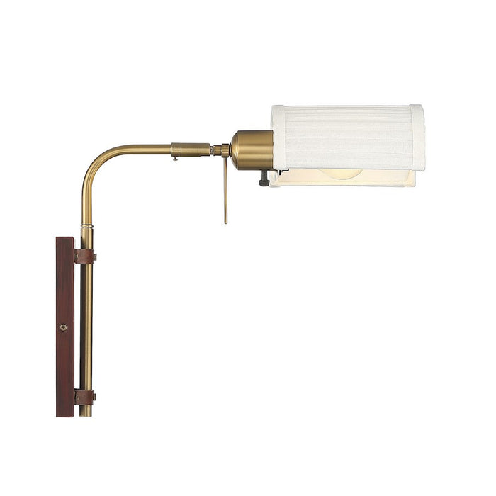 Savoy House 1-Light Adjustable Wall Sconce, Redwood/Natural Brass